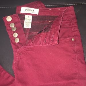 Maroon High Waist Skinny Fit Vienna Jeans